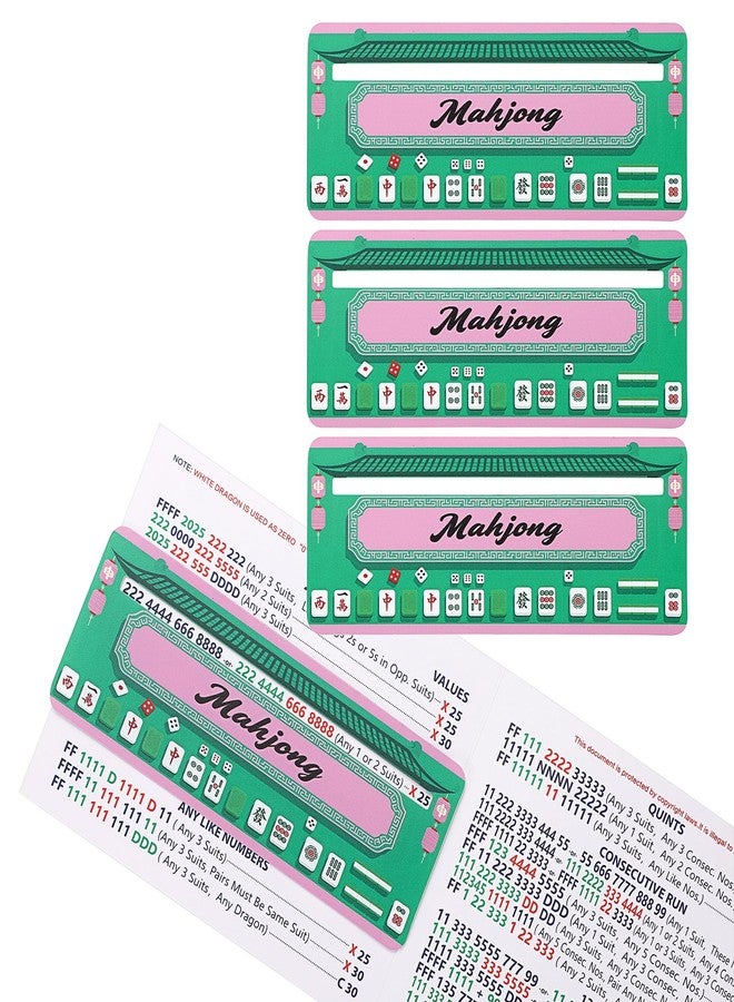 Hoowen 4 Pcs Mahjong Line Reader, Mahjong Card Guide and Line Finder for NMJL Card Beginners Seniors Must Have, Friendly Travel, Parties, Game Nights Rules Helper & Mahjong Accessories Gifts - Image 1